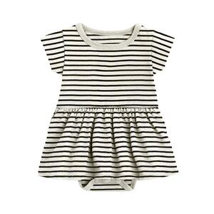 Cloud Onesie Dress — Natural Stripe
